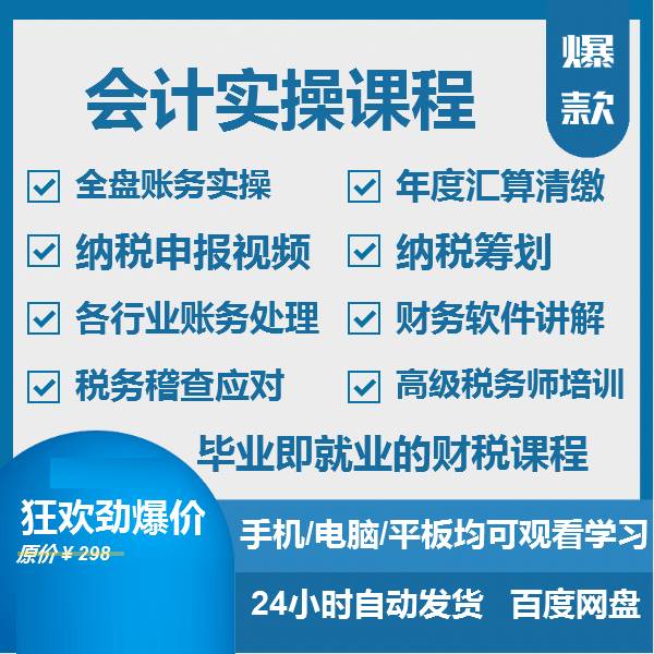 会计实务做帐视频教程实操报税开票软件系统网课程电子帐真账实务-1