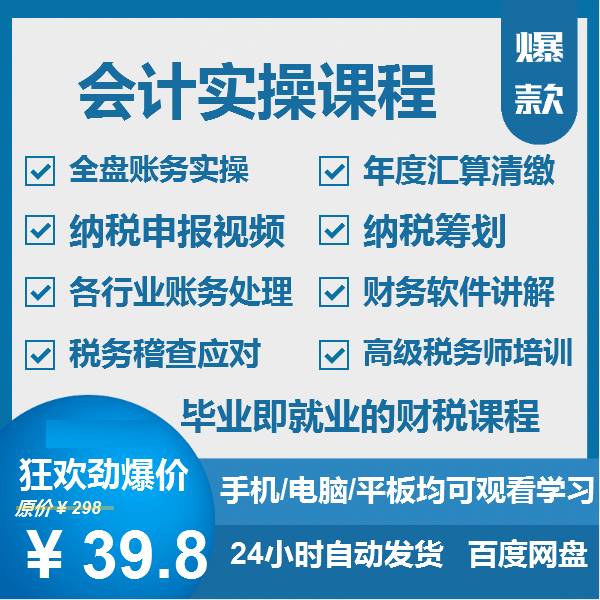 会计实务做帐视频教程实操报税开票软件系统网课程电子帐真账实务-2